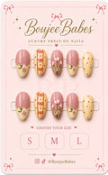 🌷 Blush Tulip Garden Luxury Press-On Nails | Medium Short Almond