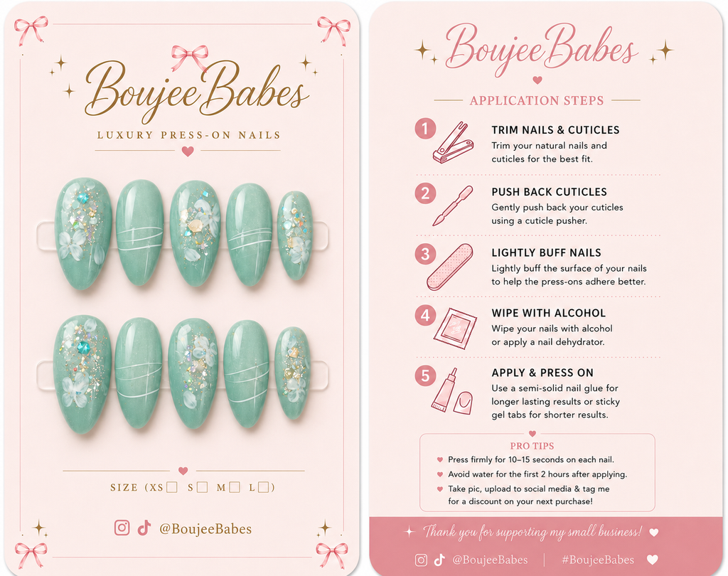 Sea Glass Blooms Press-On Nails|Medium Almond